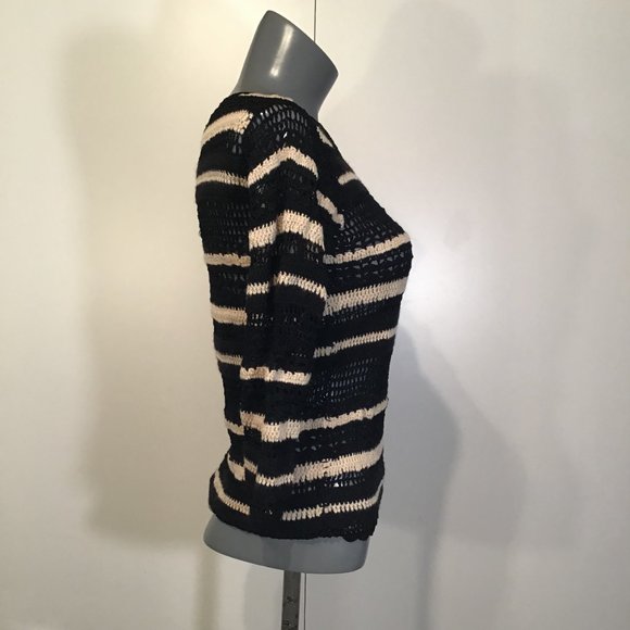 Whistles Crochet Knit Button Front Cardigan  Size 2 - Picture 2 of 11